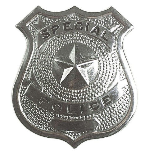 Distintivo da poliziotto argento in metallo
