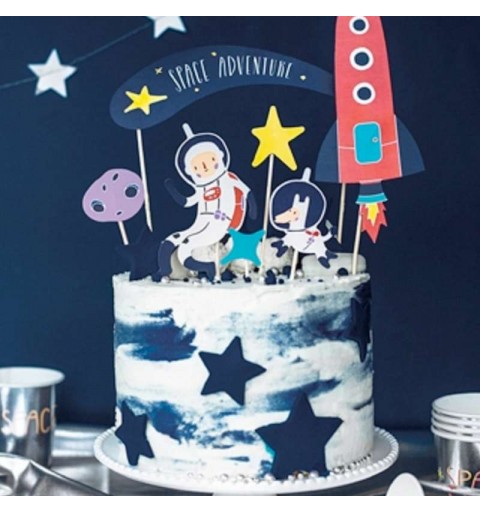 Cake topper space party - topper per torta cosmo