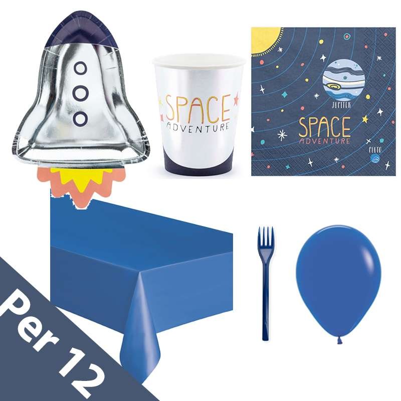 Kit n.6 space party - set tavola festa cosmica