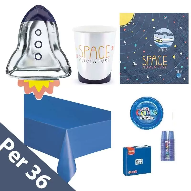Kit n.7 space party - accessori tavola cosmo