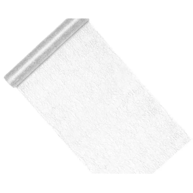 Maglia decorativa in fibra argento - runner per la tavola