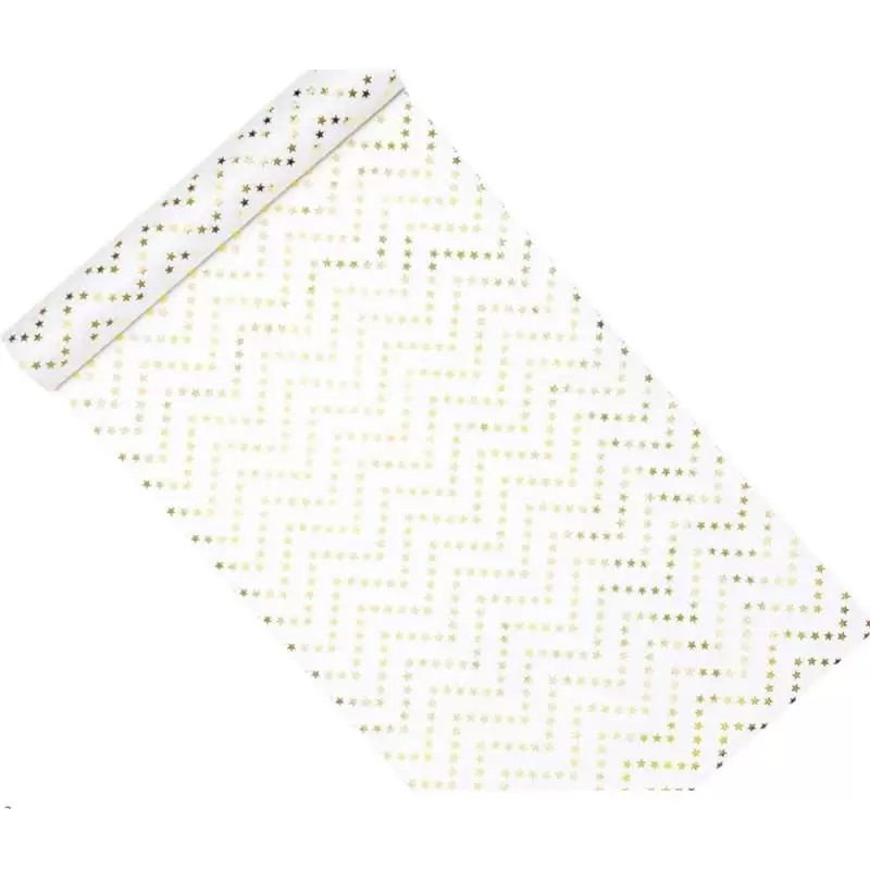Runner bianco con stelle oro specchiate