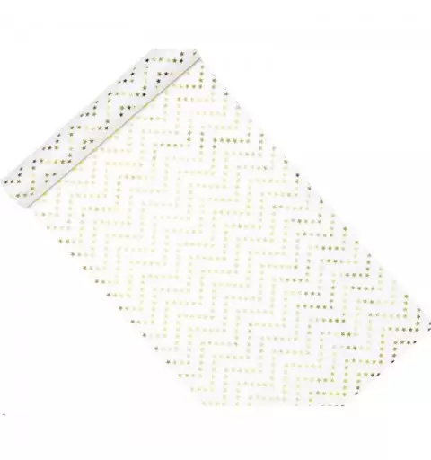 Runner bianco con stelle oro specchiate