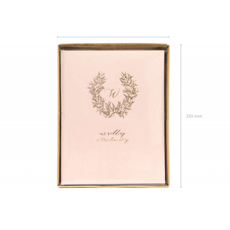 Libro degli ospiti rosa cipria con corona - guest book matrimonio