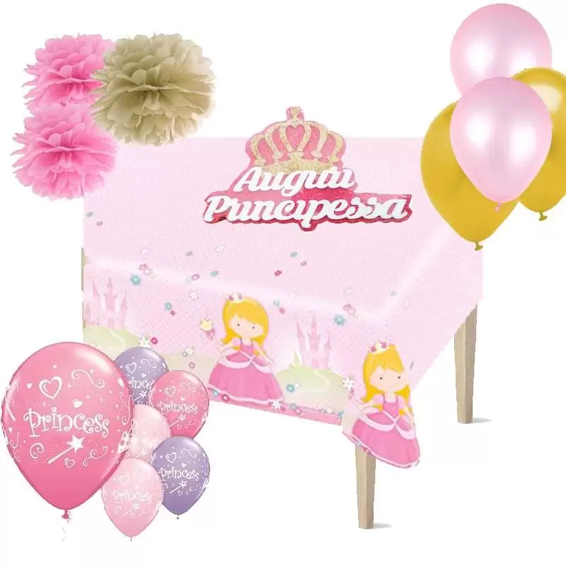 Allestimento tavolo della torta a tema princess