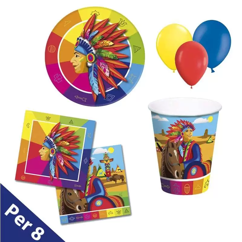 Kit n.22 Indiani d'America - accessori per festa a tema