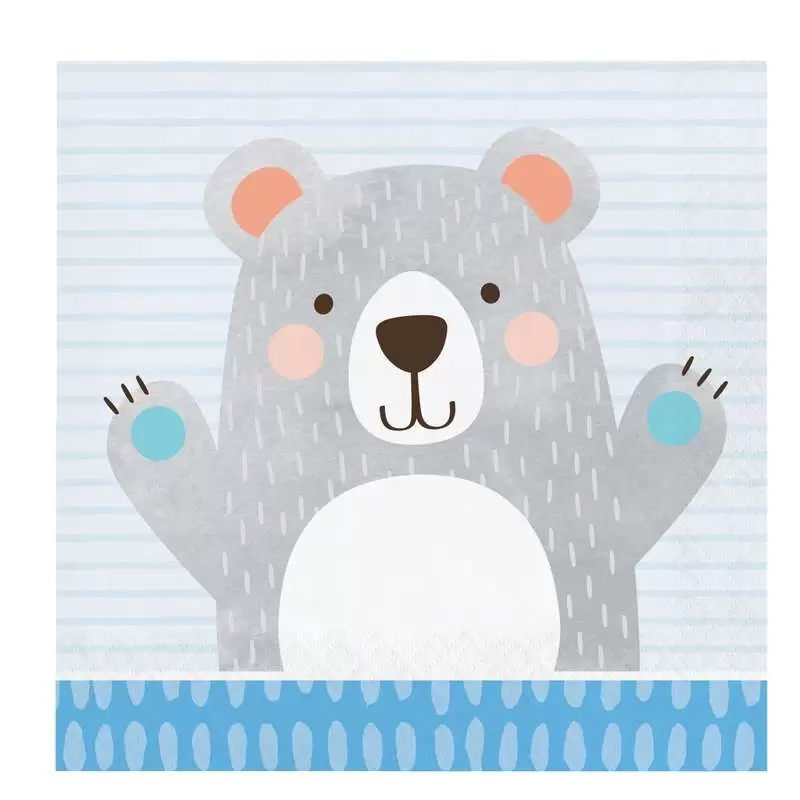 Tovaglioli orso grigio - 16 pz