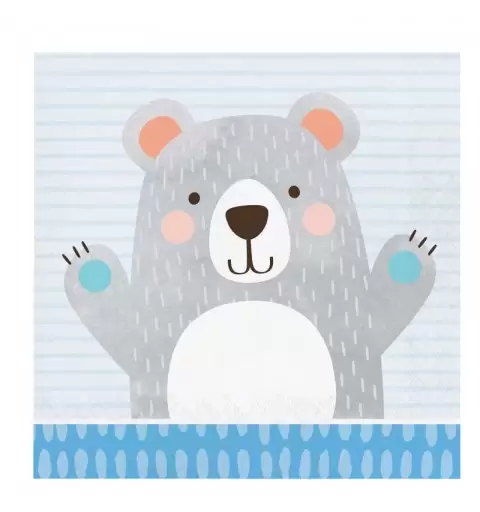 Tovaglioli orso grigio - 16 pz