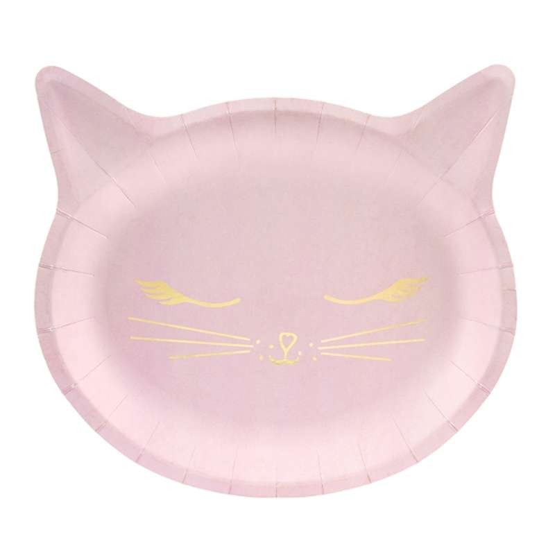 Kit n.13 gatto rosa - accessori tavola per festa gatti