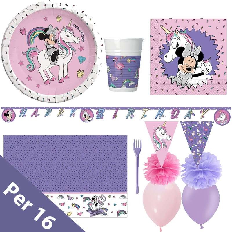 Kit n.54 Minnie unicorn - coordinato per festa