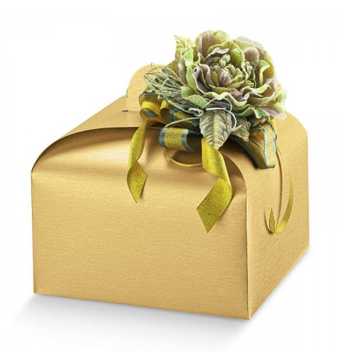 Scatola dorata porta panettone in cartone - 5 pz