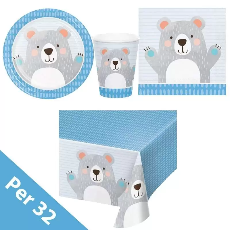 Kit n.16 piccolo orso celeste - coordinato bear party