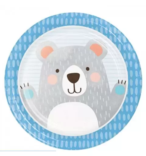 Piatti piccolo orso celeste tondi - 8 pz