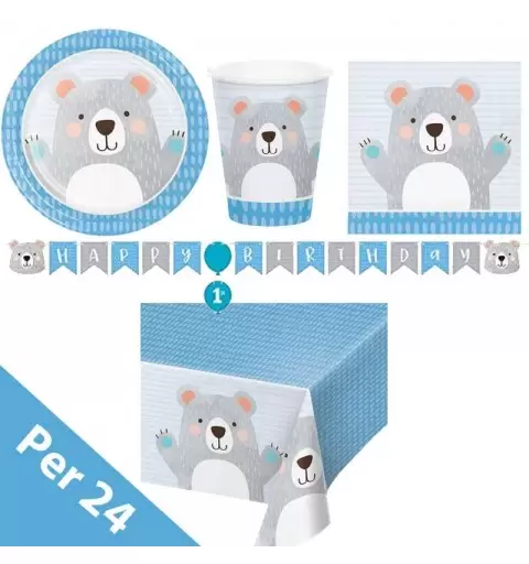 Kit n.13 piccolo orso - coordinato tavola per 24