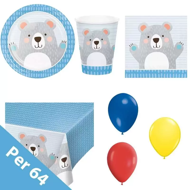 Kit n.4 piccolo orso - compleanno a tema bear
