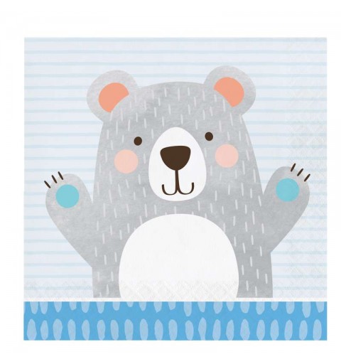 Kit n.30 piccolo orso celeste - addobbi per festa bear