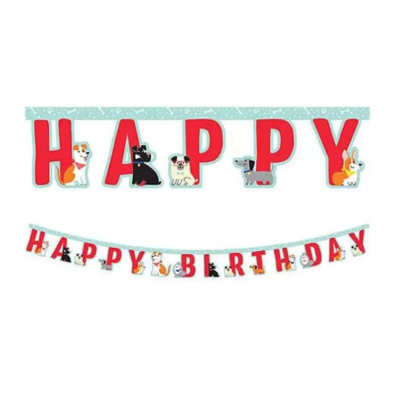 Ghirlanda cagnolini happy birthday - dog party new