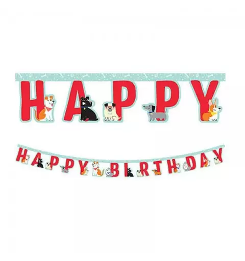 Ghirlanda cagnolini happy birthday - dog party new