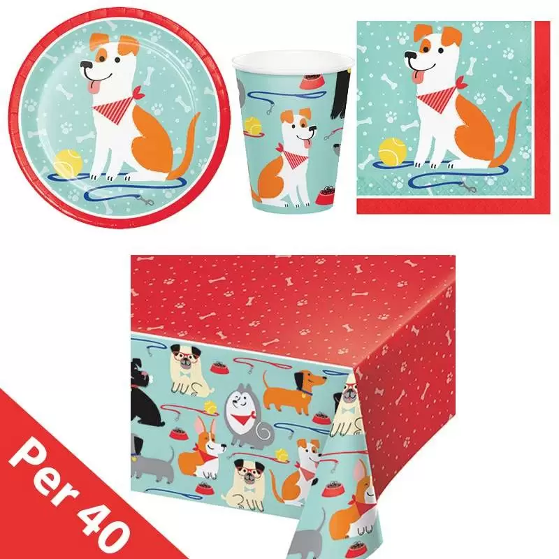 Kit n.3 cagnolini - set festa dog party new