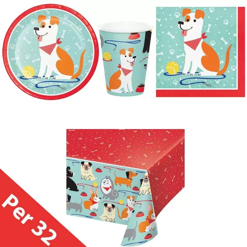 Kit n.16 dog party new - coordinato compleanno a tema cani