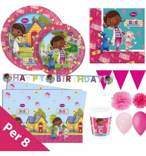 Kit n.66 dottoressa peluche - coordinato festa per 8