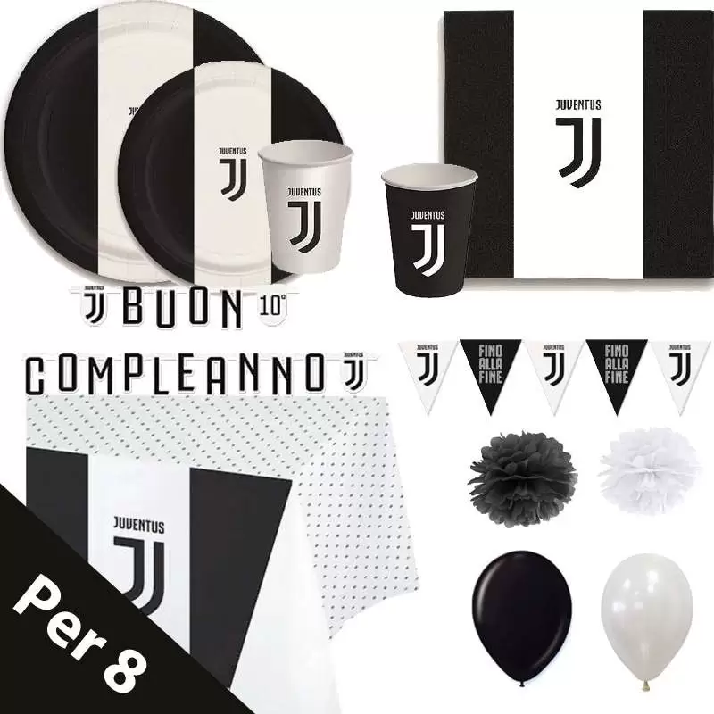 Kit n.66 Juventus - addobbi tavola bianco neri