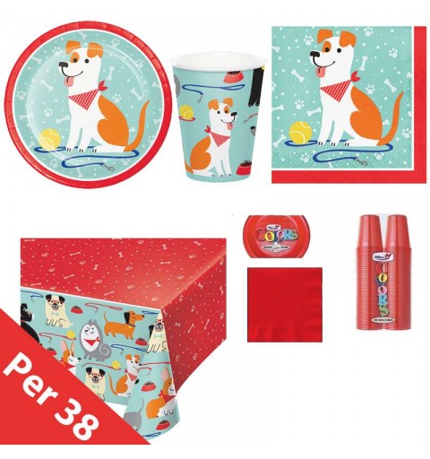 Kit n.7 dog party new - set tavola per 38 persone