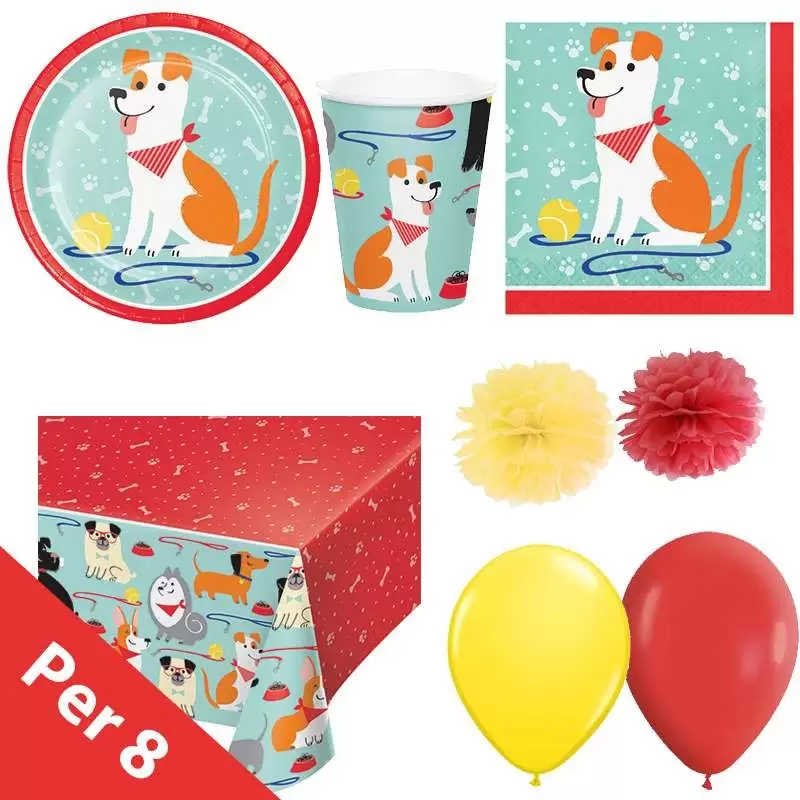 Kit n.49 dog party new - addobbi festa a tema cani