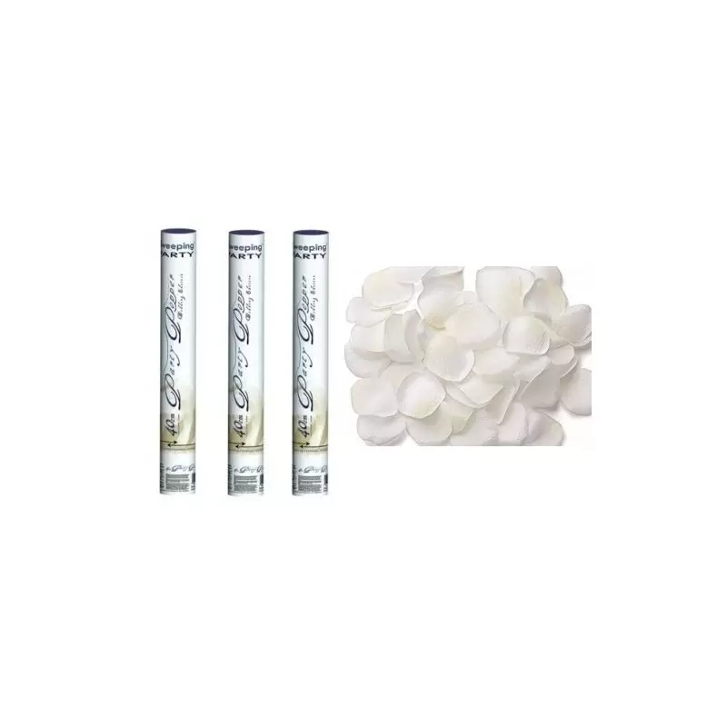 KIT 3 TUBI SPARACORIANDOLI 40 CM + PETALI BIANCHI