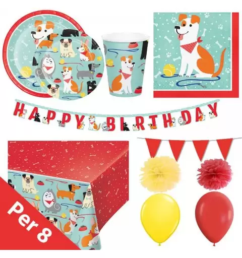 Kit n.66 dog party new - set festa cagnolini