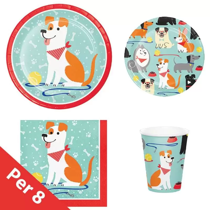 Kit n.47 dog party new - coordinato festa a tema cani