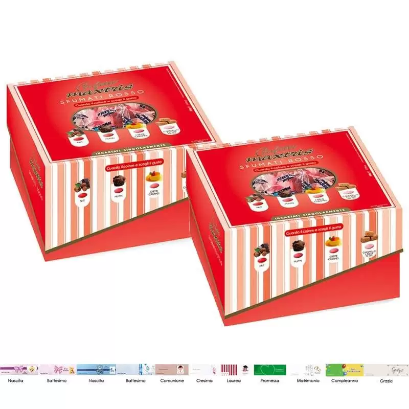 Confetti Maxtris rossi sfumati imbustati singolarmente - 2 pz