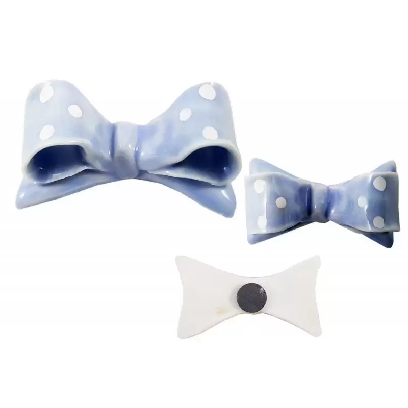 Fiocchi celesti di ceramica magnete con pois - 12 pz