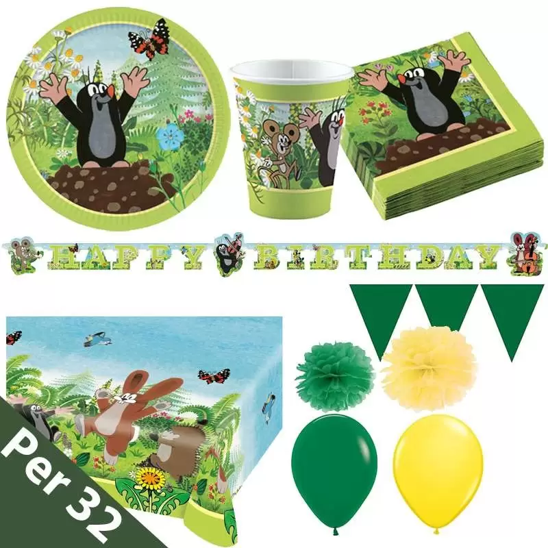 Kit n.46 la piccola talpa - set per compleanno 32 persone
