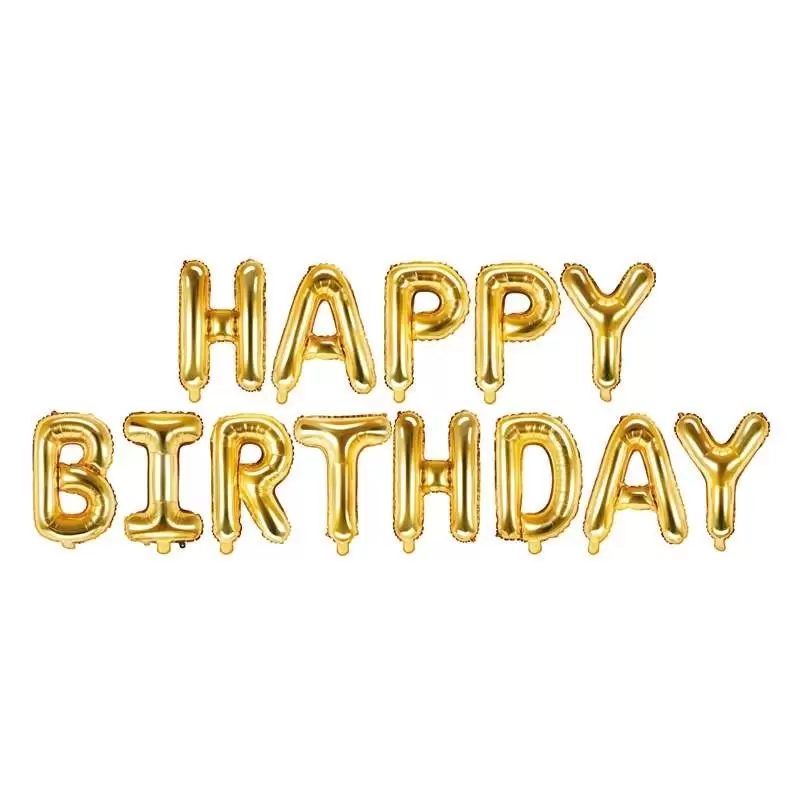 Foil happy birthday oro