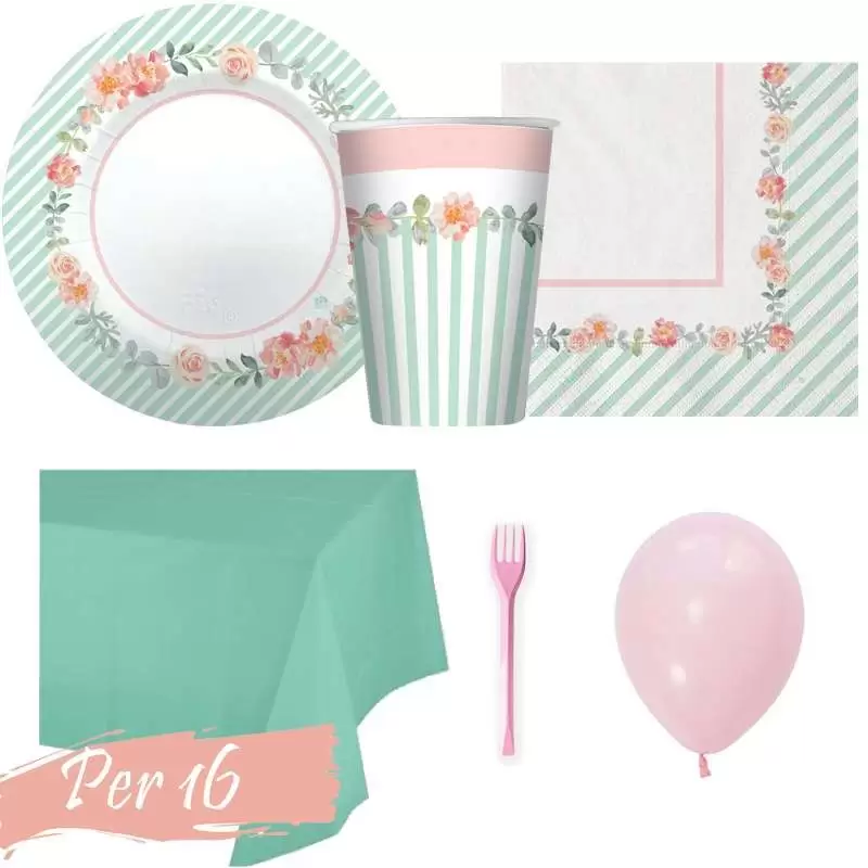 Kit n.6shabby - completo per tavola 16 persone