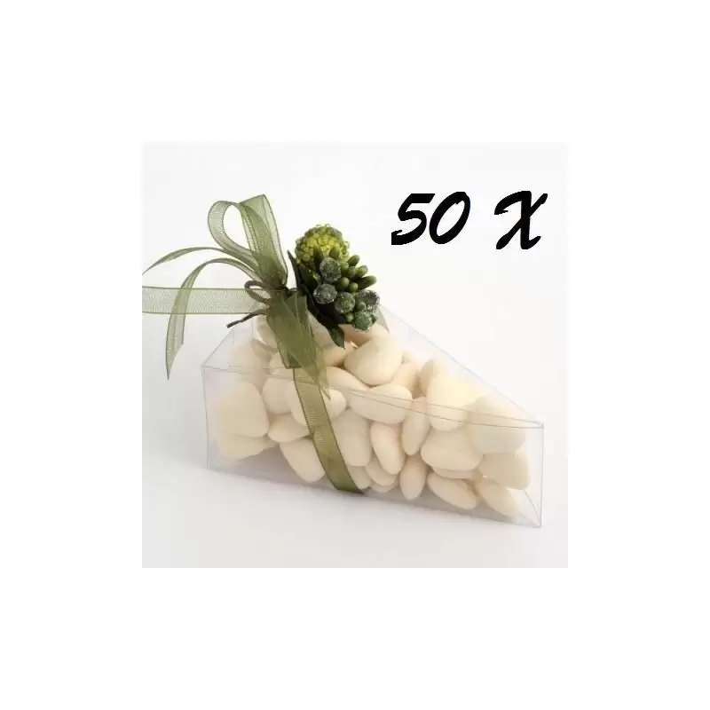 50 SCATOLINE PORTACONFETTI TRIANGOLARI 