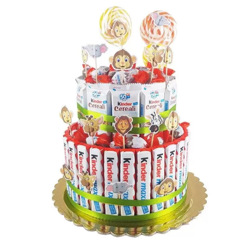 Torta barrette Kinder animali della savana