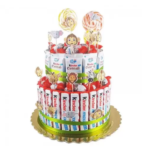 Torta barrette Kinder animali della savana