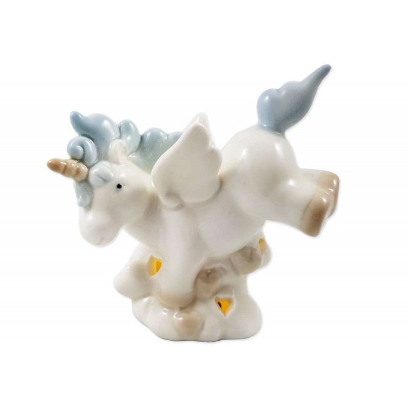 Unicorno luminoso di ceramica con led - 4 pz