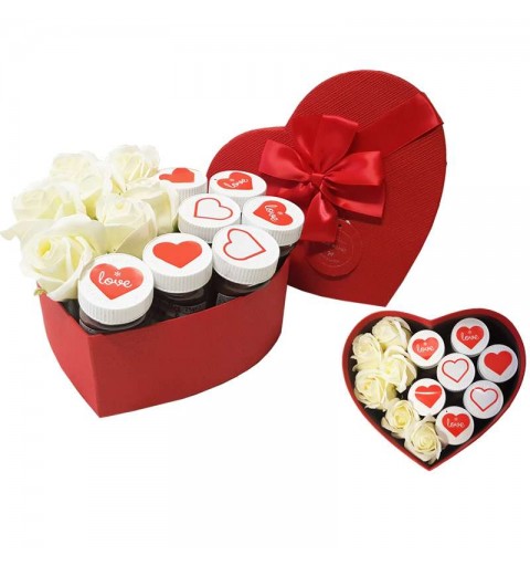 Scatola a cuore con mini Nutella e rose - regalo romantico San valentino