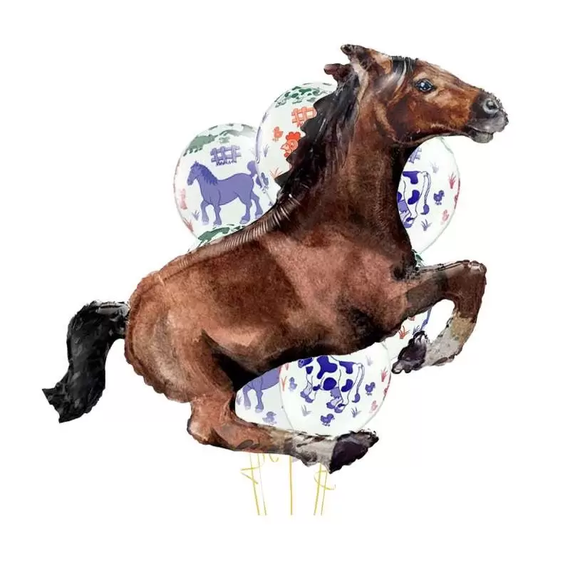 Composizione di palloncini con foil cavallo