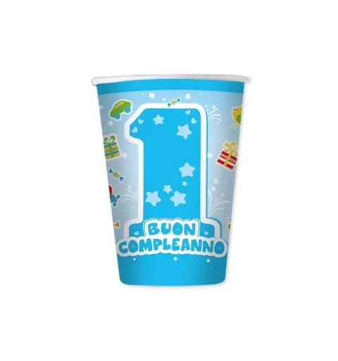 Bicchieri 1 anno one light blue - 8 pz