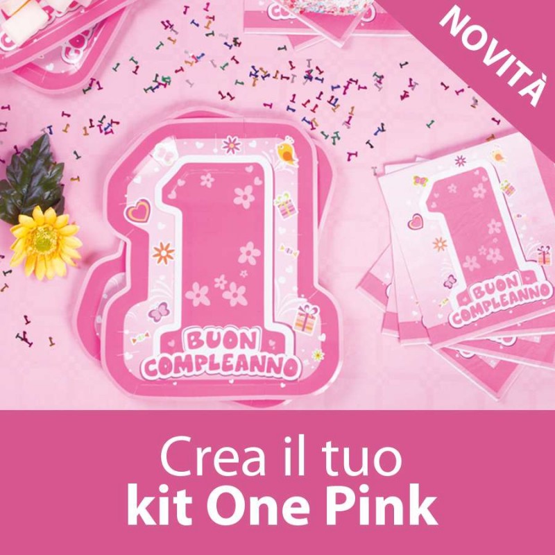 Kit personalizzato one pink - 1 compleanno rosa