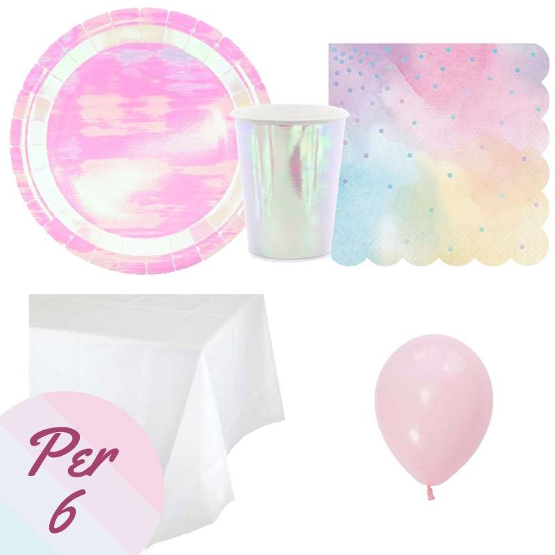 Kit n.21 iridescent - accessori per festa di compleanno