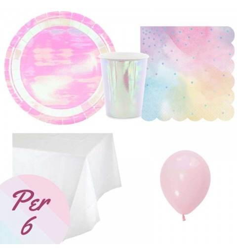 Kit n.21 iridescent - accessori per festa di compleanno