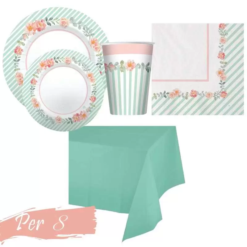 Kit n.47 shabby - coordinato tavola per 8