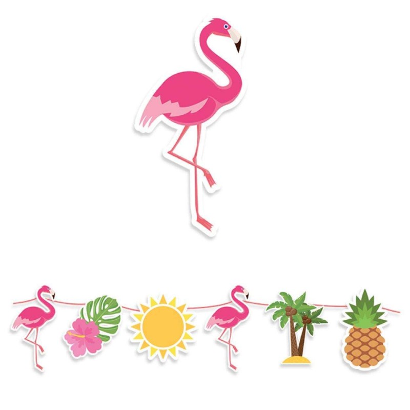 Ghirlanda fenicottero in cartoncino - flamingo party