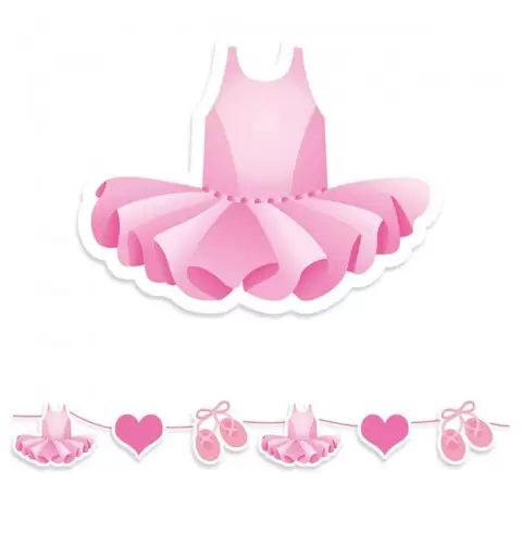 Ghirlanda I love ballet in cartoncino - ballerina danza classica
