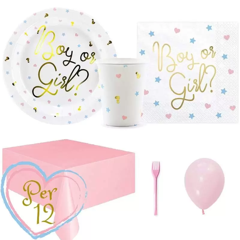 Kit n.6 boy or girl - baby shower per 12